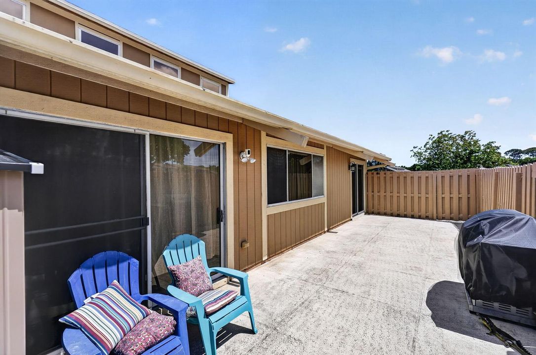 fenced patio from great room