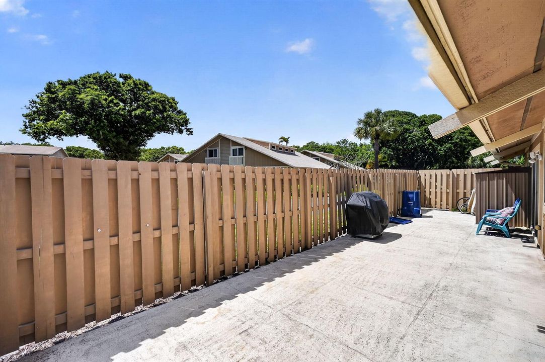fenced patio from great room