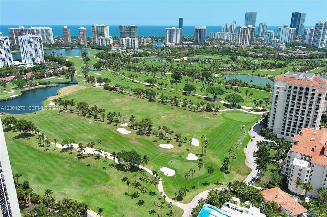Stunning Skyline views from a penthouse-level overlooking the golf course.