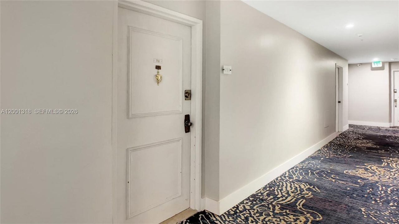 Unit across from service elevator