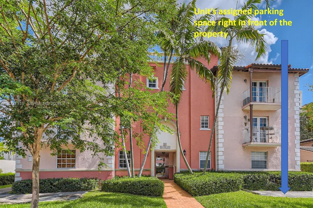 Unit's assigned parking space is right in front of the property plus there are guest parking spaces for the building and street parking (with a permit).