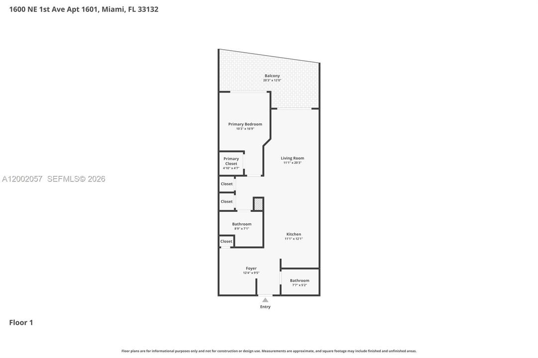 For Sale: $479,000 (1 beds, 1 baths, 853 Square Feet)