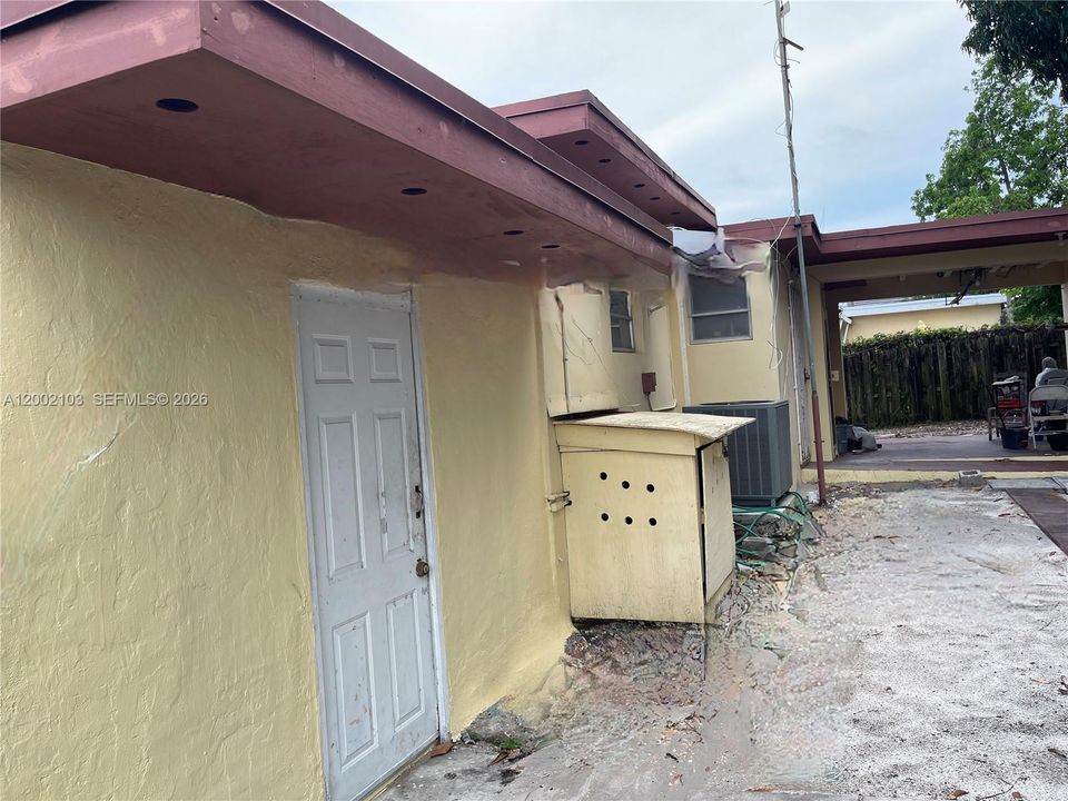 Door to laundry, generator housing