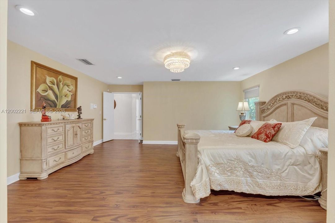 Main bedroom with double door entry