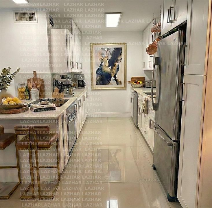 Virtually staged kitchen.