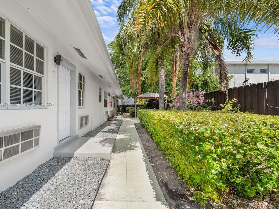 Front Yard and Entry for 4 units