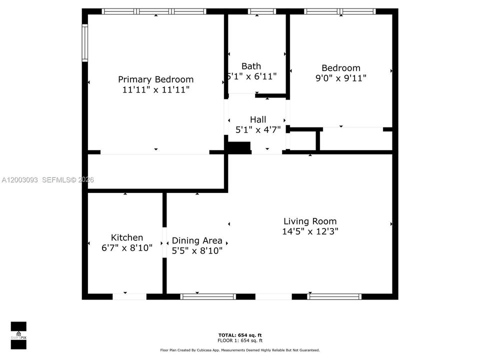 For Sale: $175,000 (2 beds, 1 baths, 650 Square Feet)