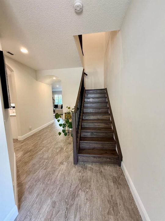 Real wood flooring upstairs