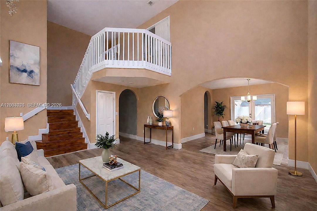 Furniture shown is virtual staging