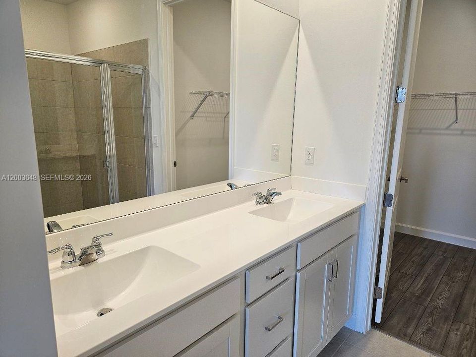Master bath with dual sinks