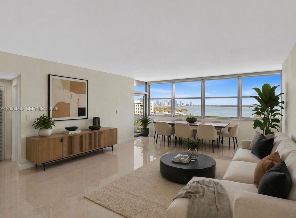 Virtually rendered furniture and decor