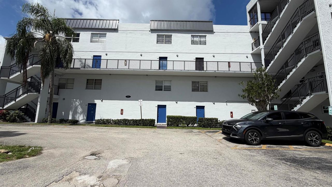 front of building