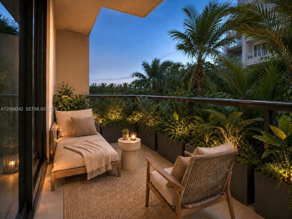 Master bedroom balcony - virtual staging