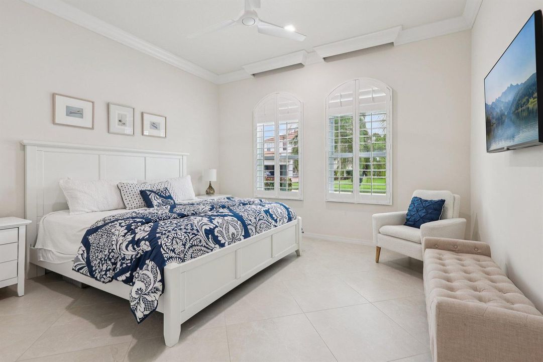 Plantation shutters throughout
