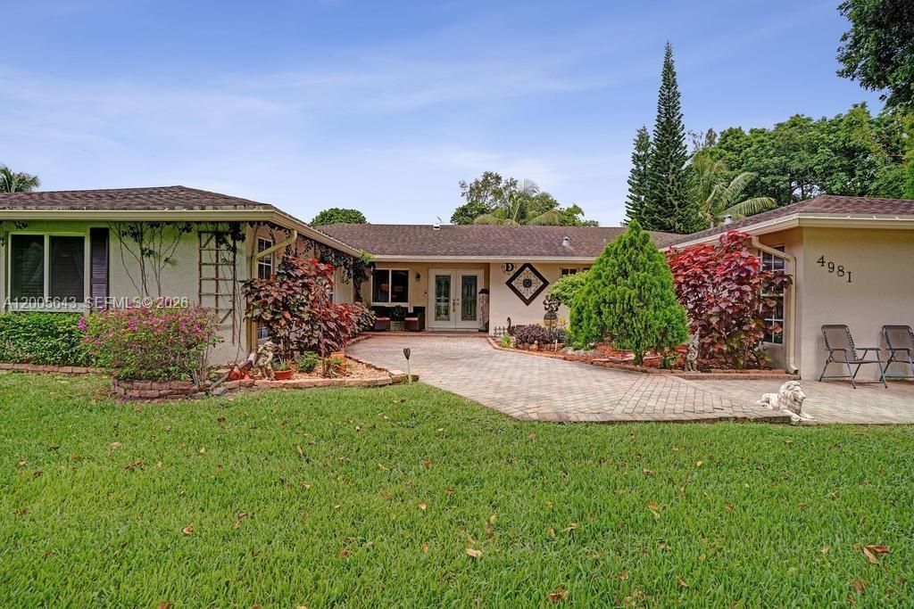 Grand entrance with butterfly garden