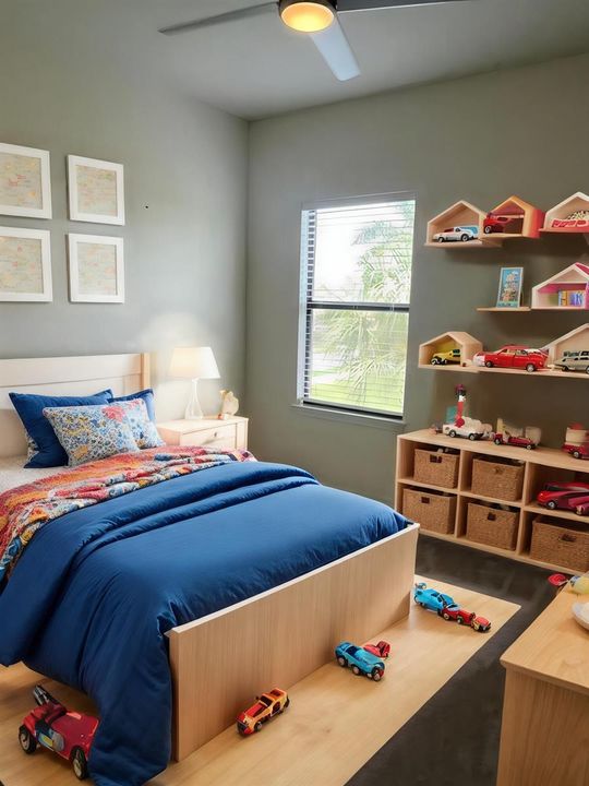 Staged 3rd Bedroom