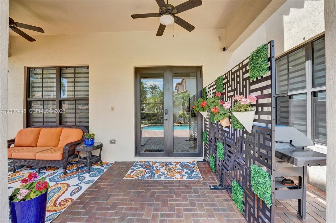 Patio to pool and backyard