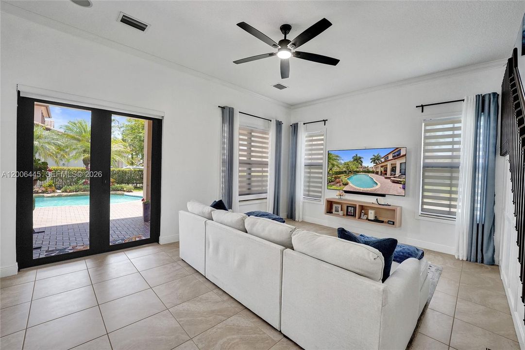 Family room to backyard view