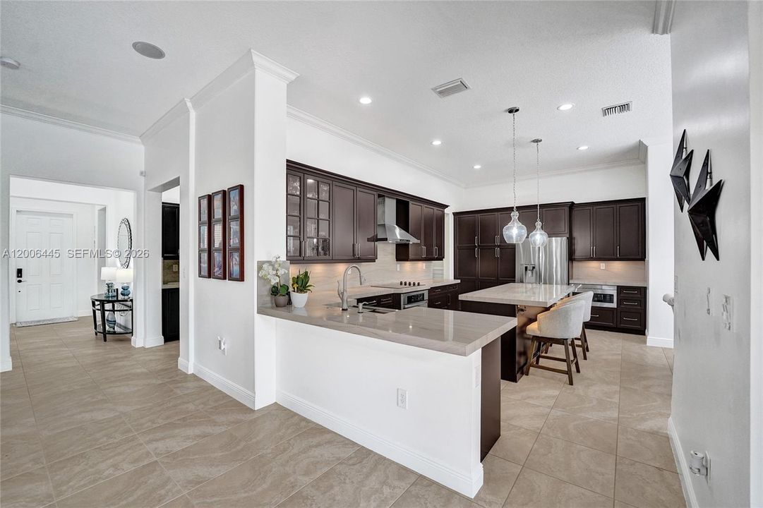 Kitchen view to front door