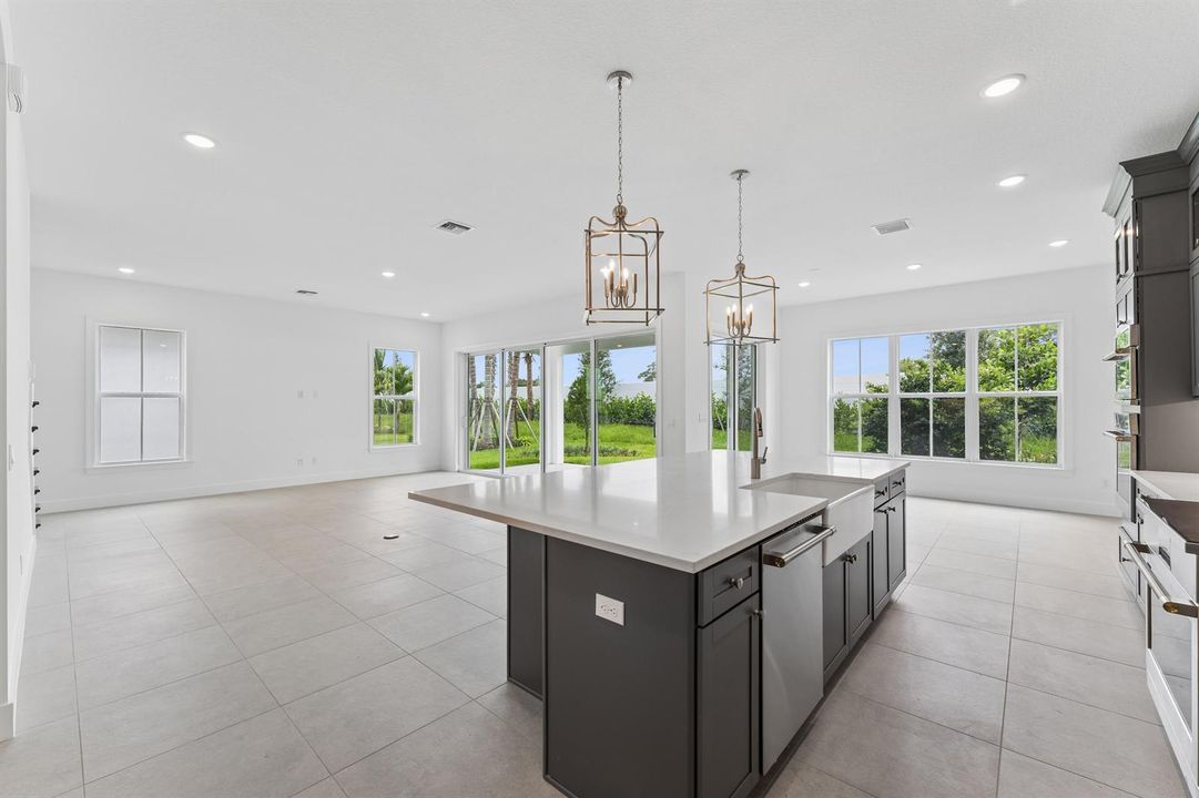 Kitchen, Great Room & Dining Area