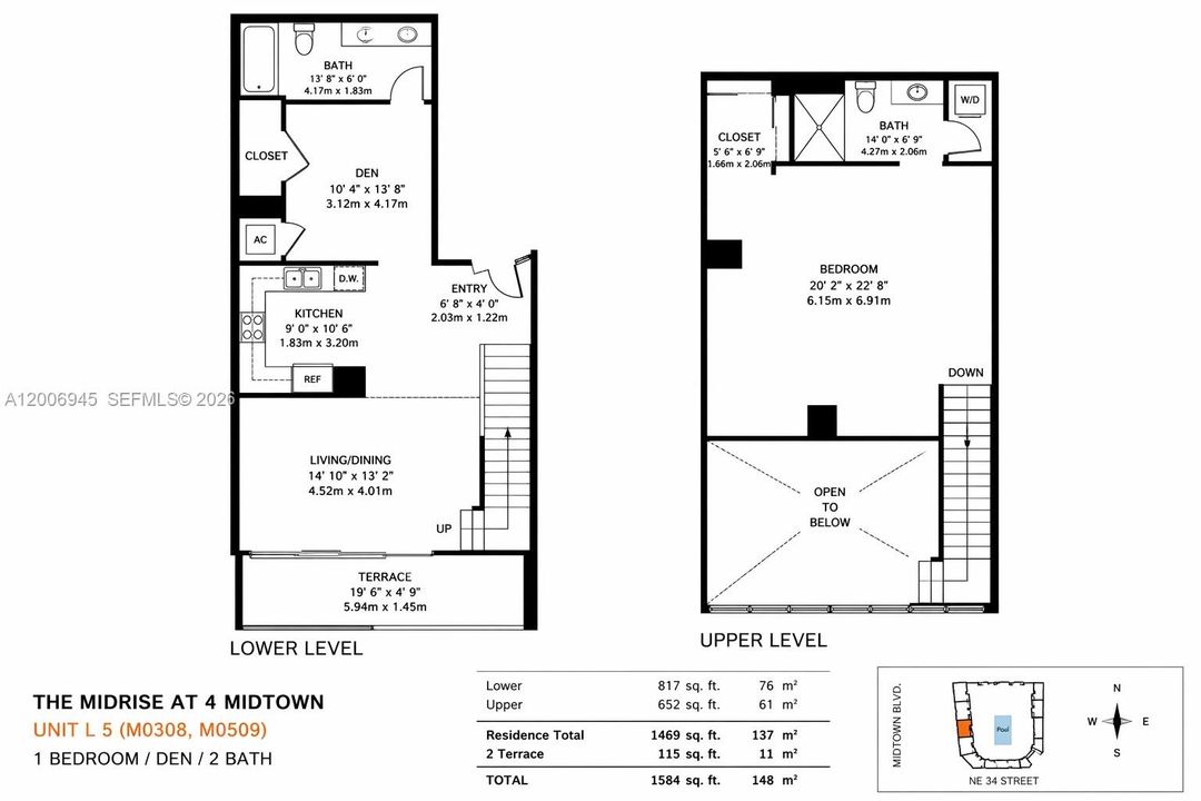 For Sale: $610,000 (1 beds, 2 baths, 1327 Square Feet)