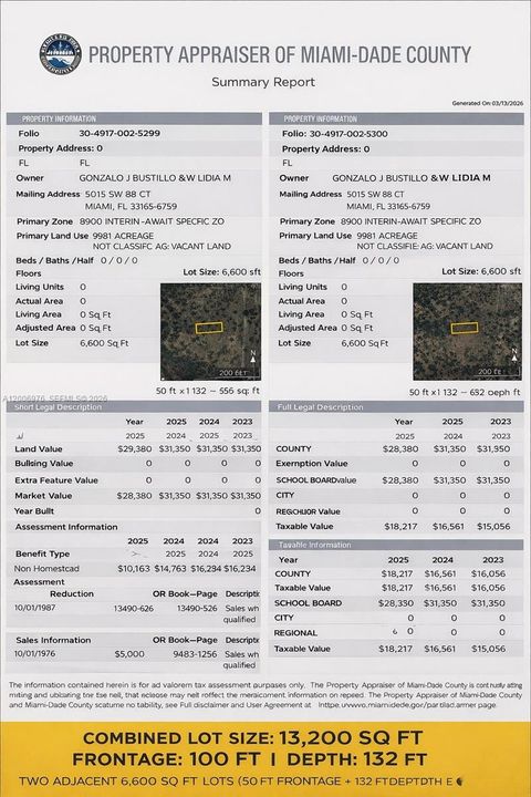 Recently Sold: $50,000 (0.30 acres)