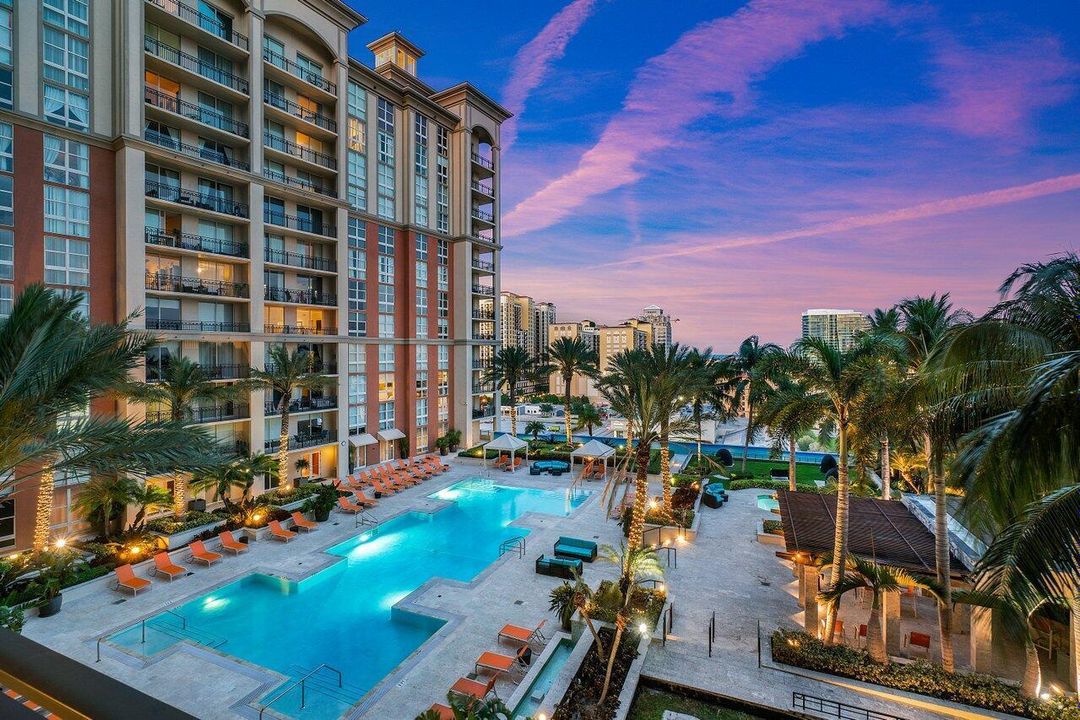 CPST Resort-Style Pool Deck at Night