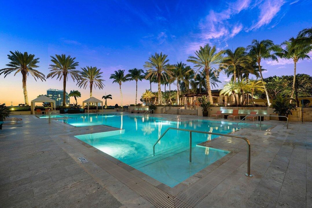 CPST Resort-Style Pool Deck at Night