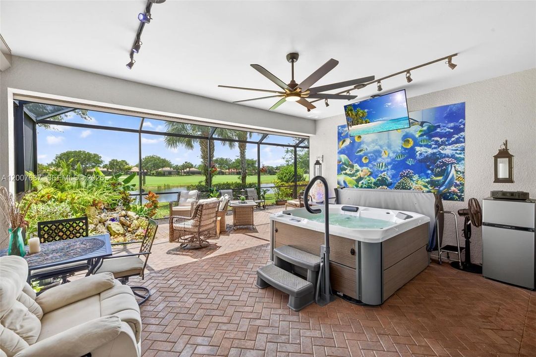Outdoor Oasis, Spa & Custom Fountain