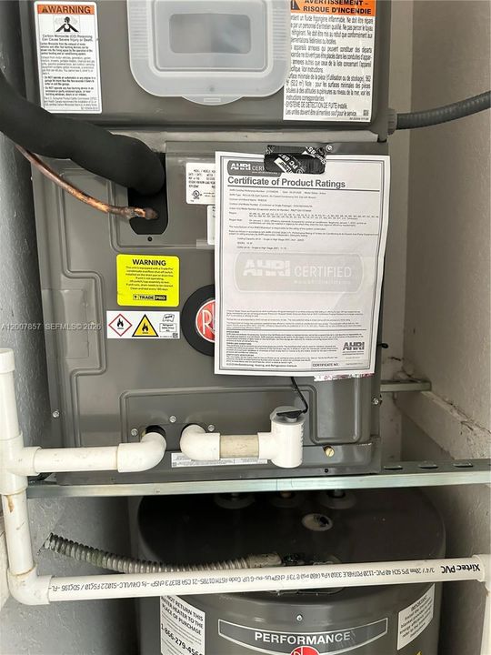 New A/C unit inside and outside.