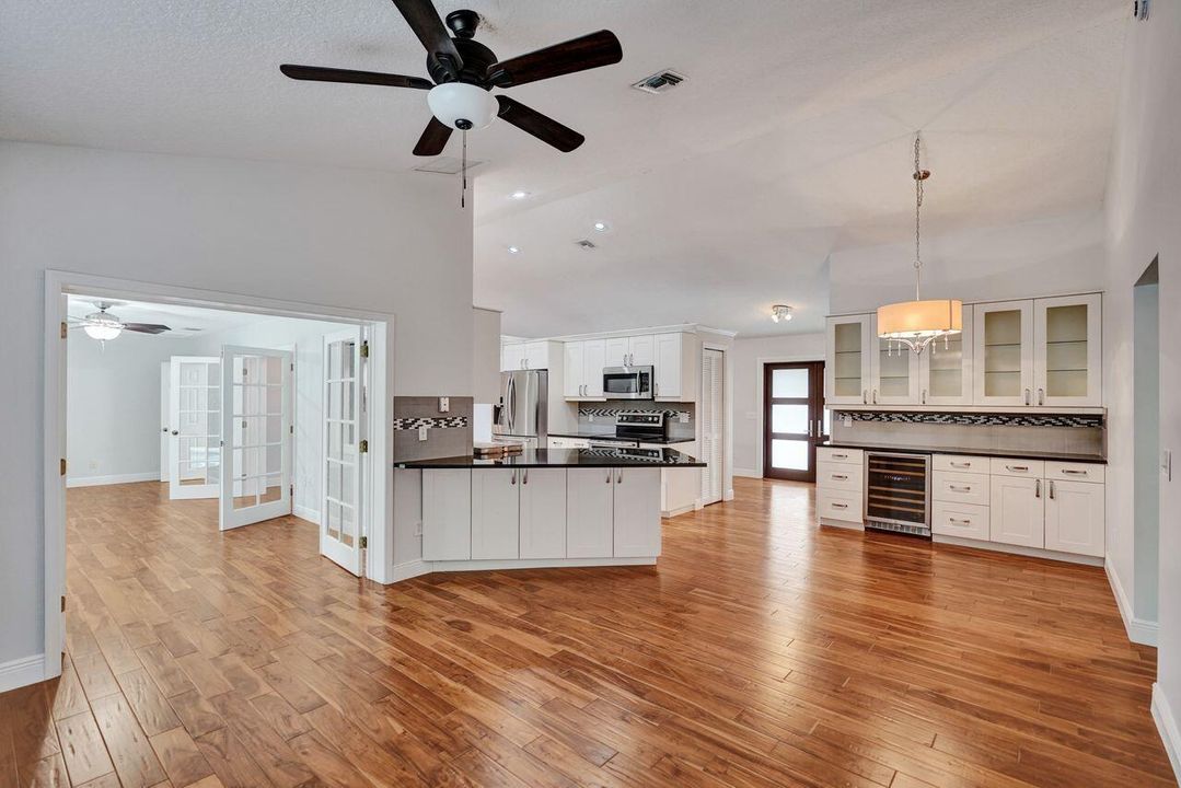 Family Room to Kitchen and Sunroom