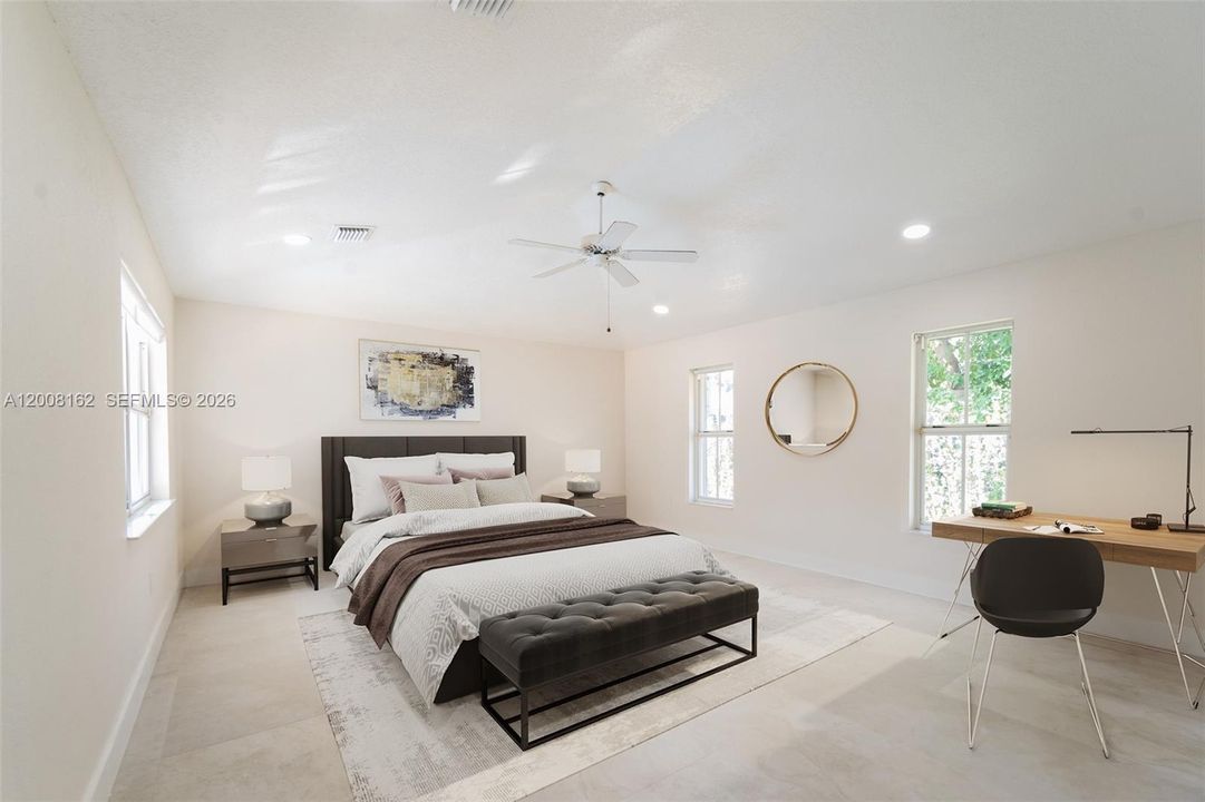 Virtually Staged Primary Bedroom