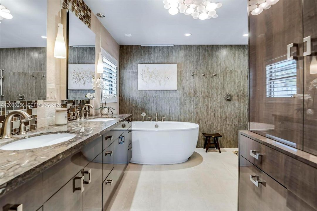 Spa like primary bathroom with plenty of storage