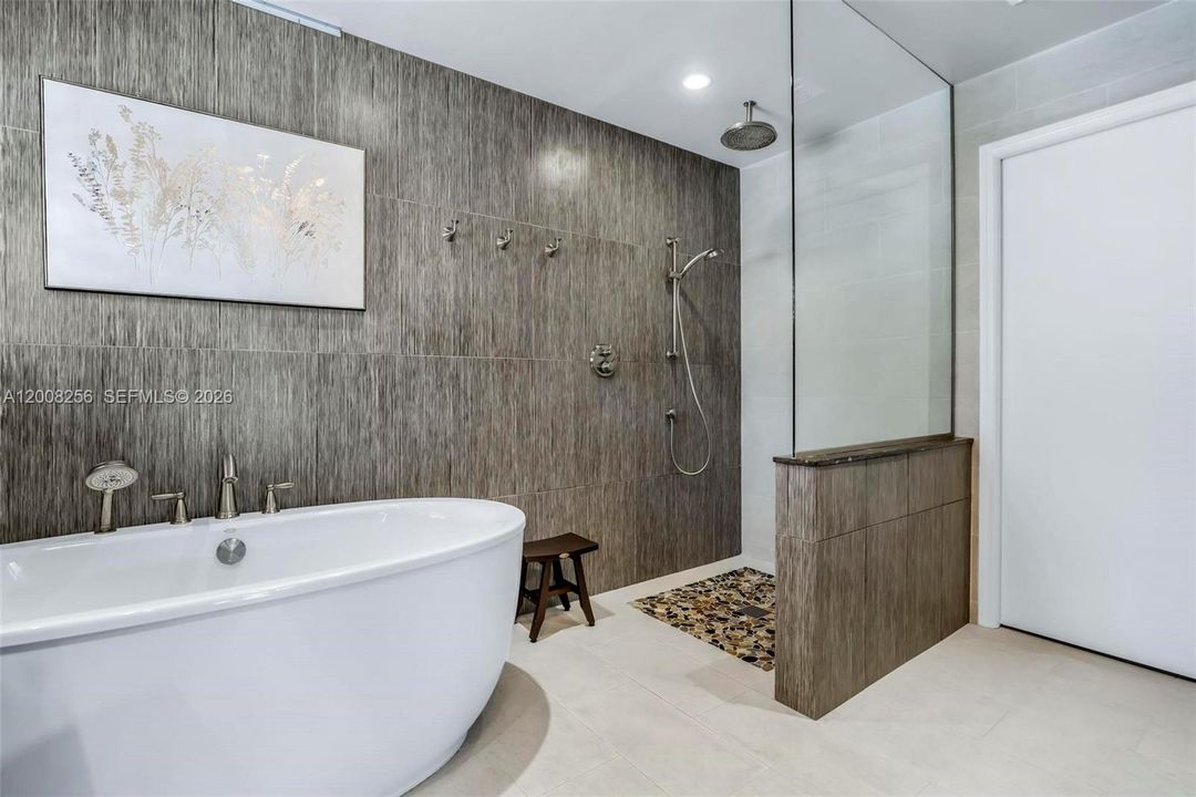 Shower and bathtub