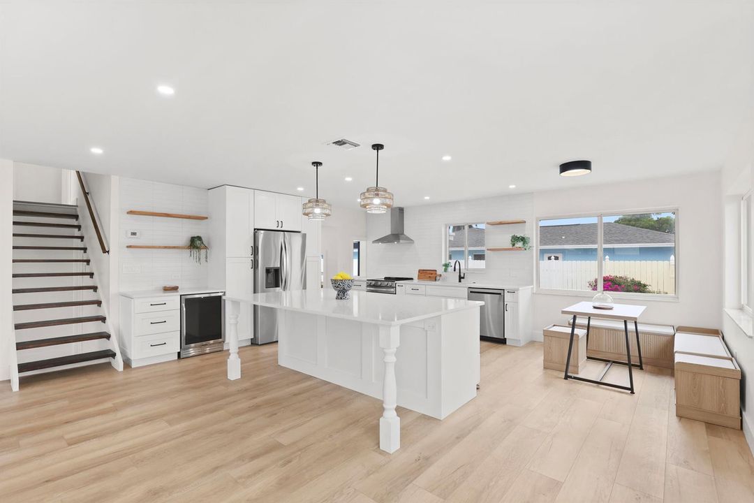 Spacious kitchen with loads of seating