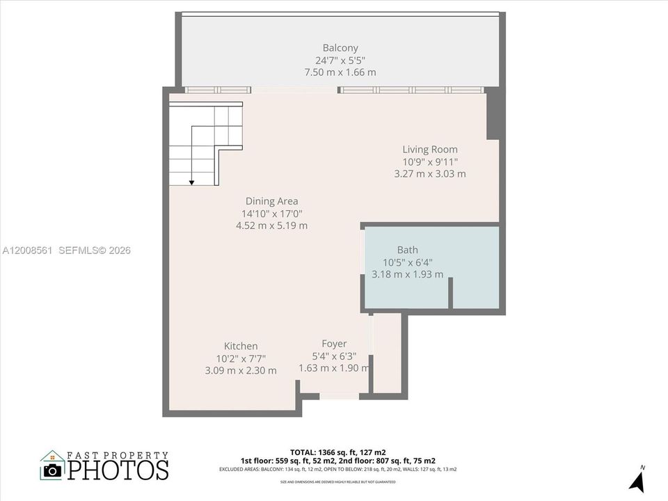 For Sale: $759,000 (1 beds, 2 baths, 1373 Square Feet)