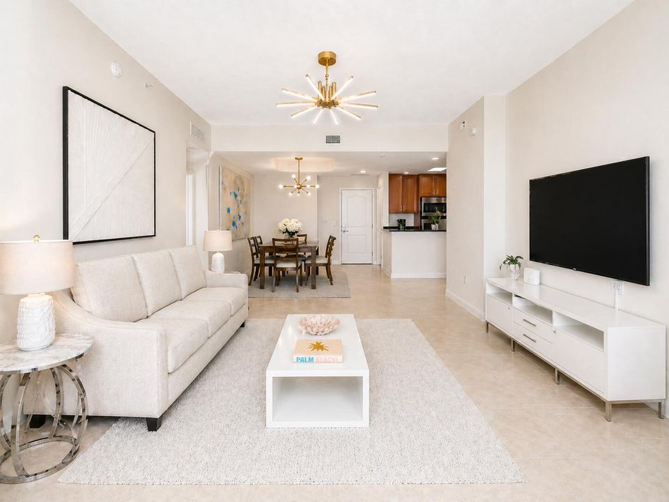 Living Room Open to Dining & Kitchen