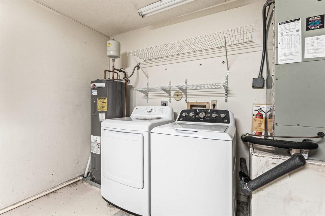 Laundry located in the garage