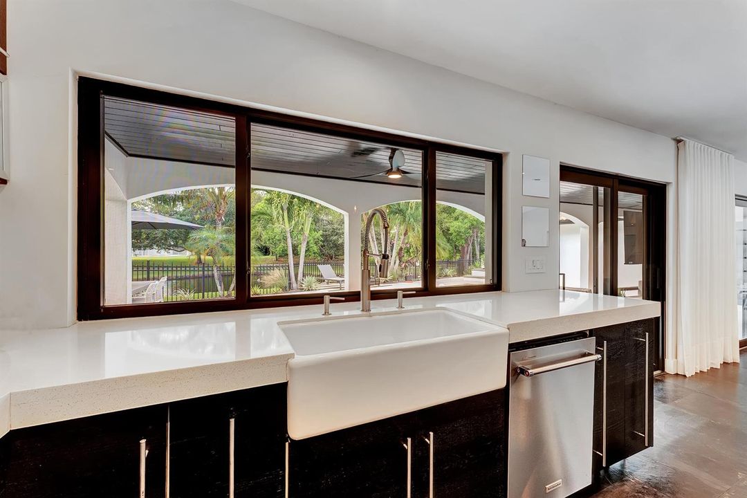 Farmhouse sink with a view