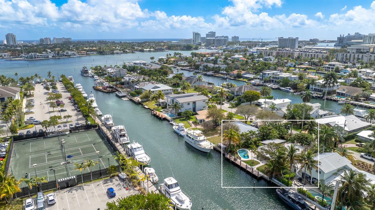 Across canal from Lauderdale Yacht Club