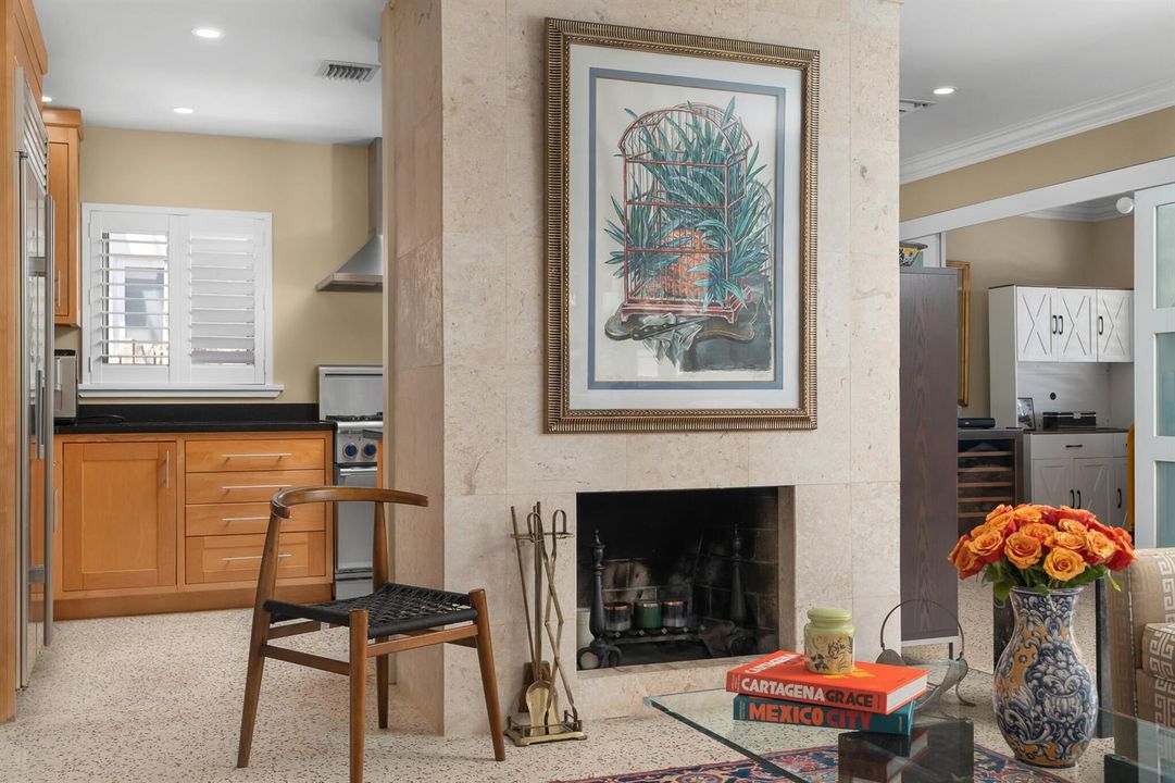 Statement fireplace in Living Room