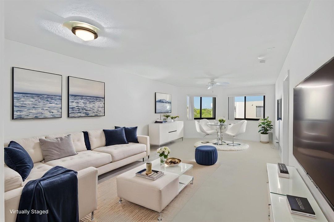 Living area virtually staged