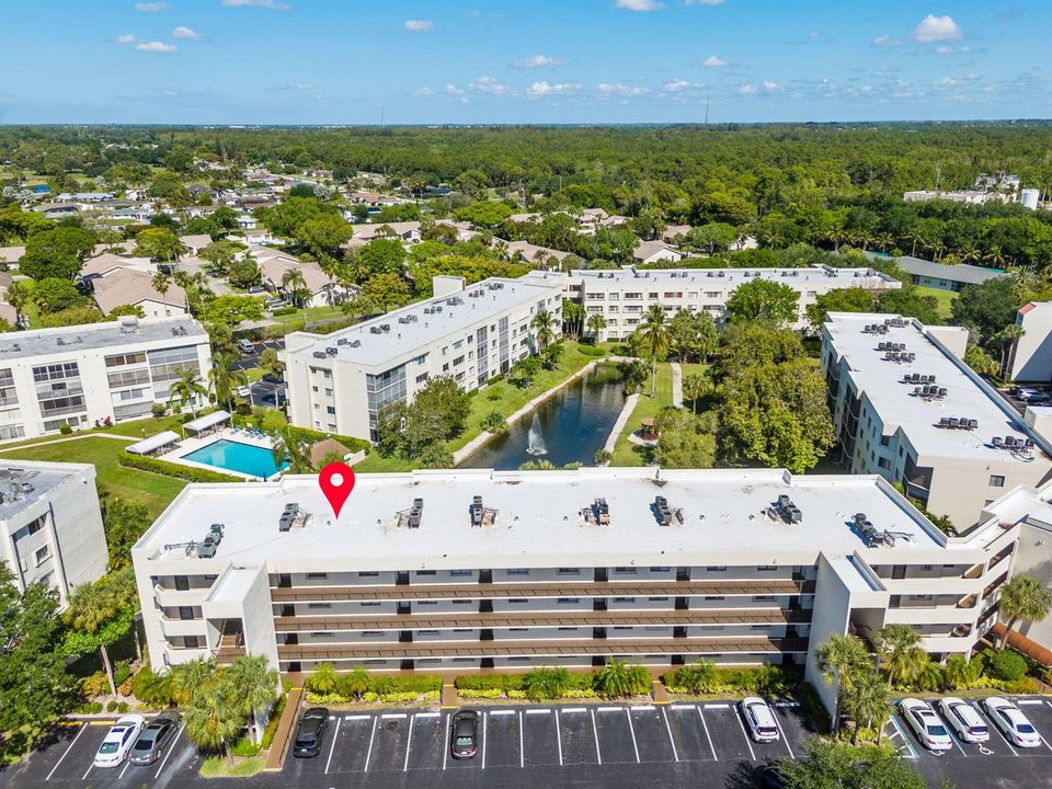 Aerial view of building