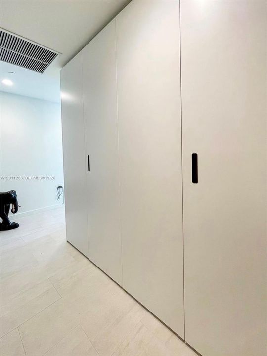 spacious storage custom-build closet in foyer