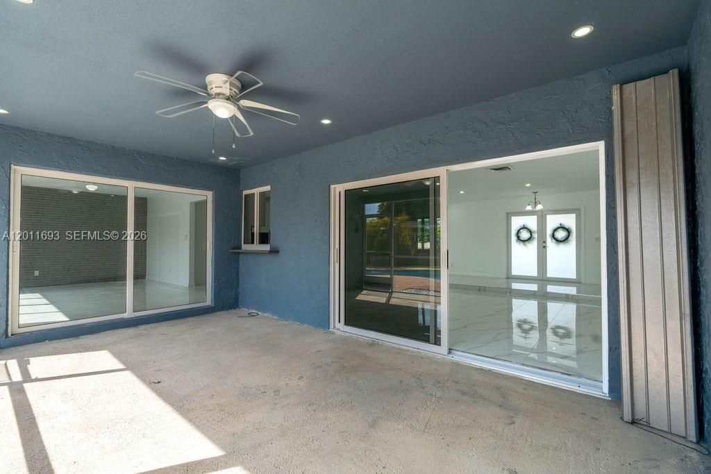 Screen Covered Patio/W Panel shutters