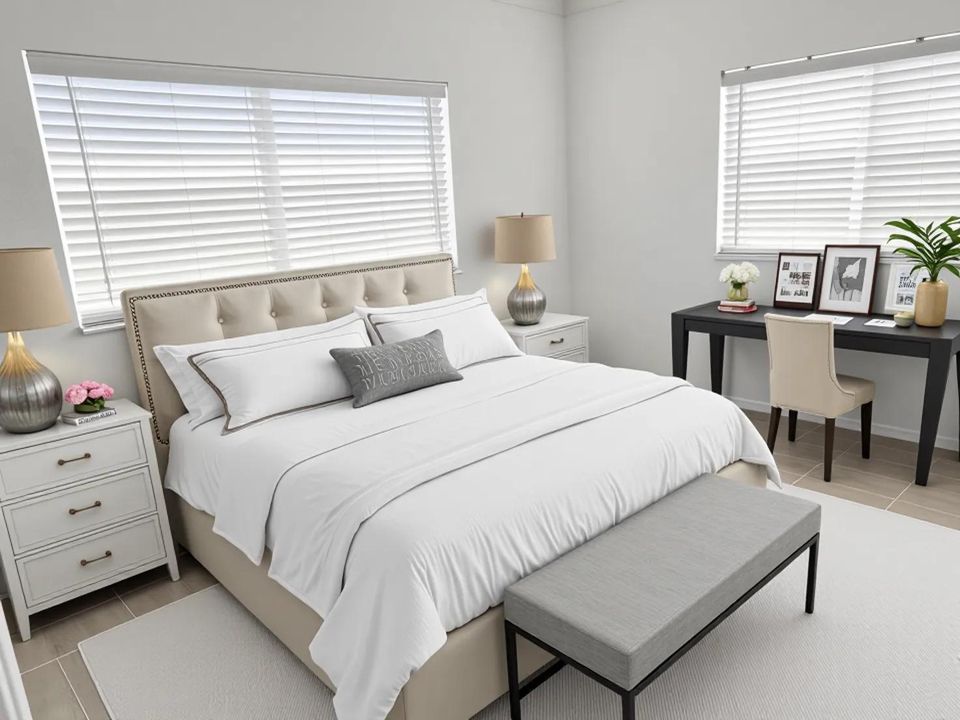 Guest Room - AI virtually staged