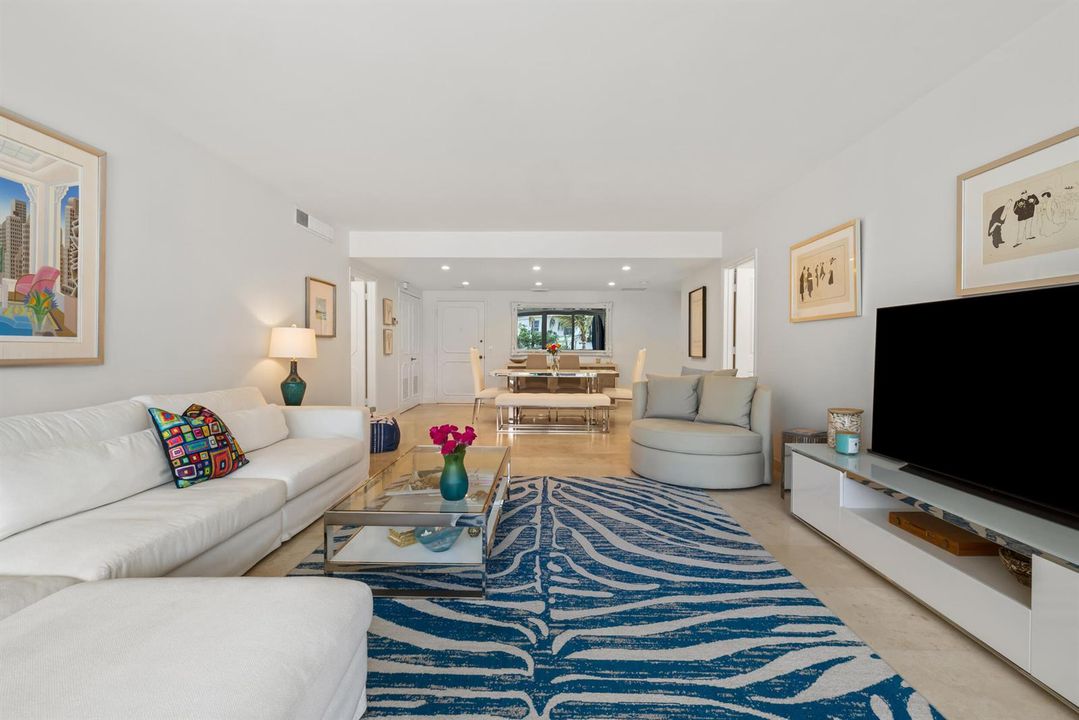living room into dining room
