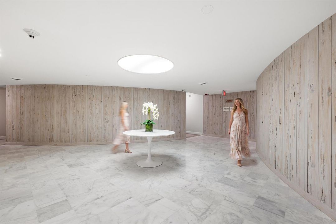 newly renovated foyer on each floor