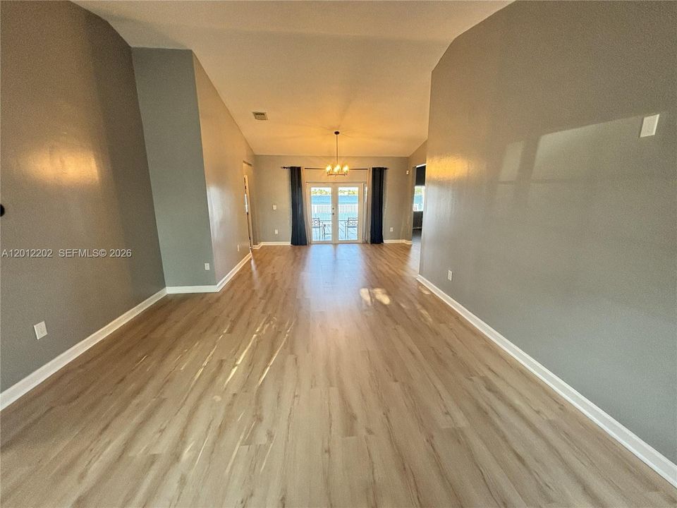 Dining room with French doors leading to the patio