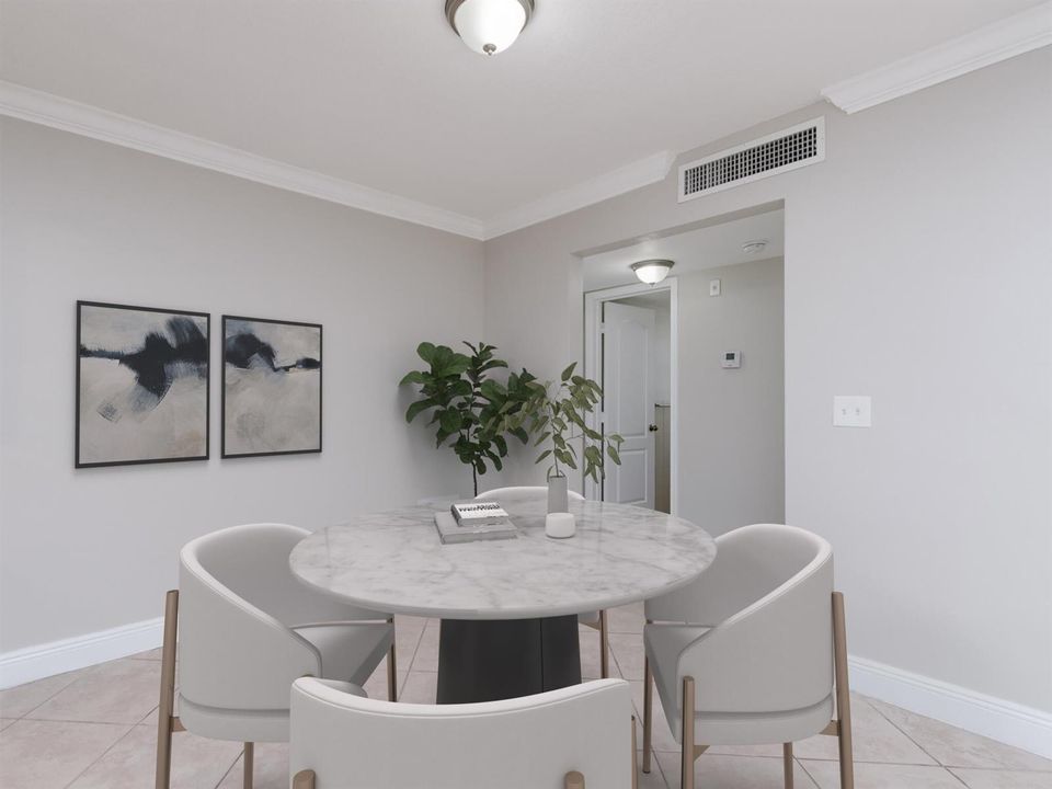 dining room and entrance to bedrooms